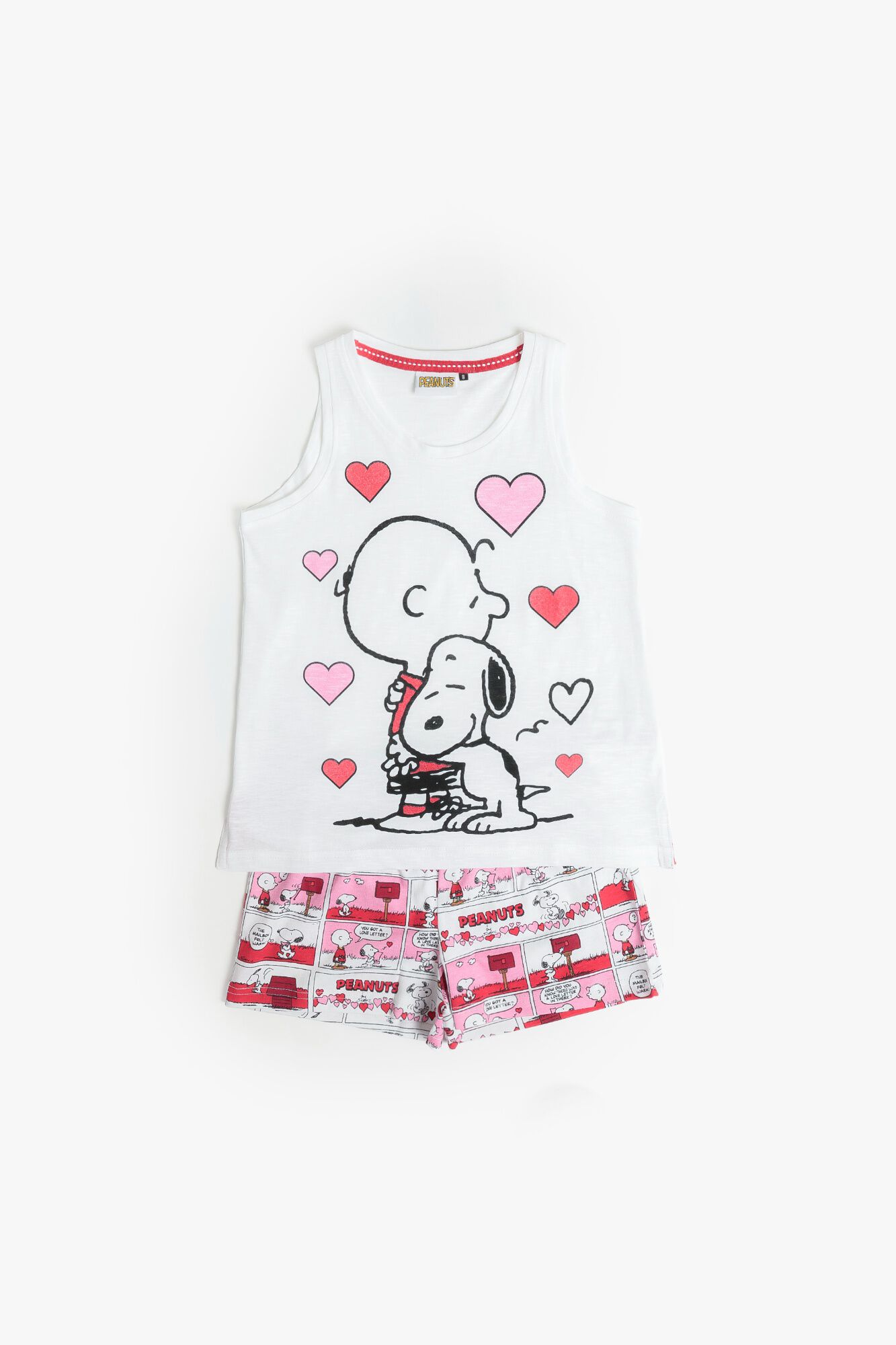 Admas Pijama corto Snoopy corazones