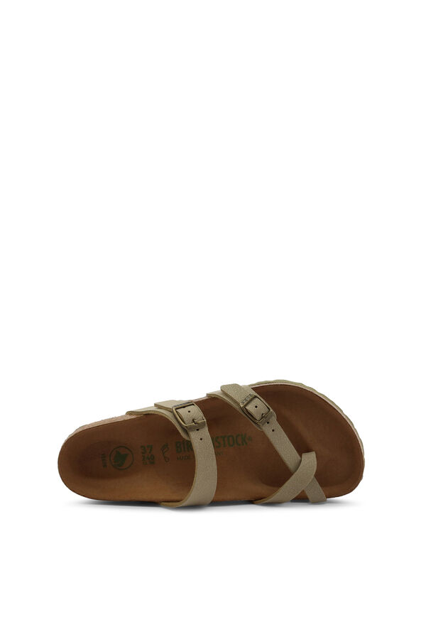 Womensecret Khaki buckle detail thong sandals beige