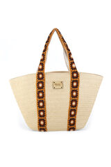 Kbas Sac cabas en fibre naturelle marron