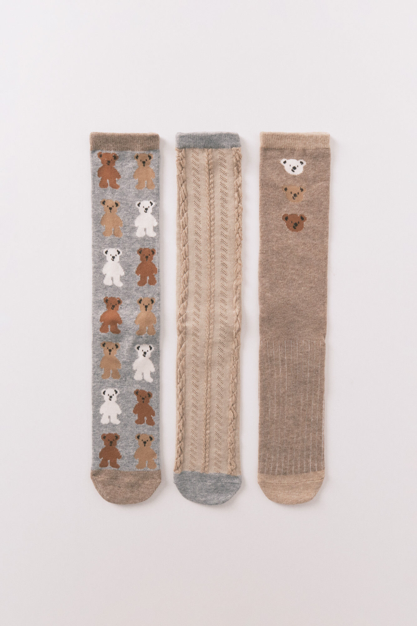 Women'secret Pack of 3 long cotton bear socks 