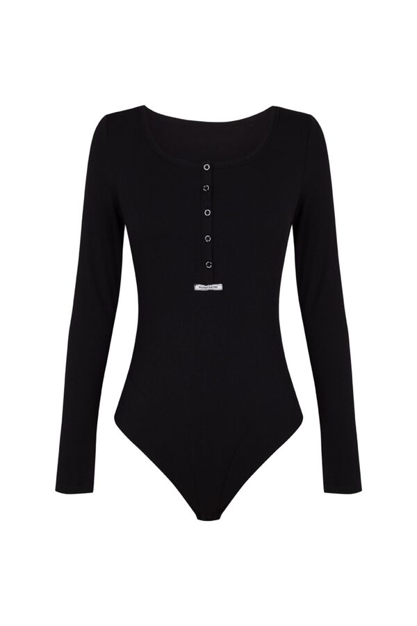 Women'secret Crni bodi dugih rukava Crna