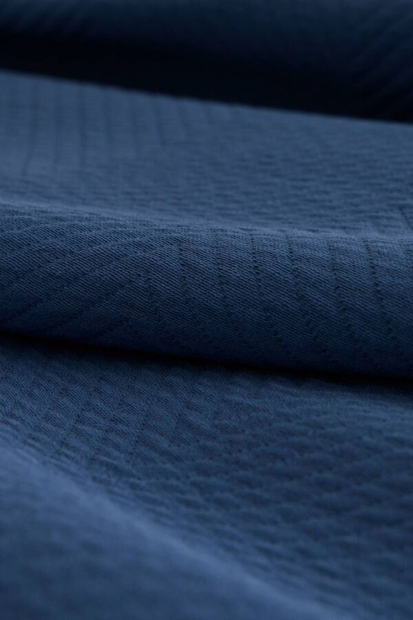 Textura 100% cotton jacquard bedspread blue
