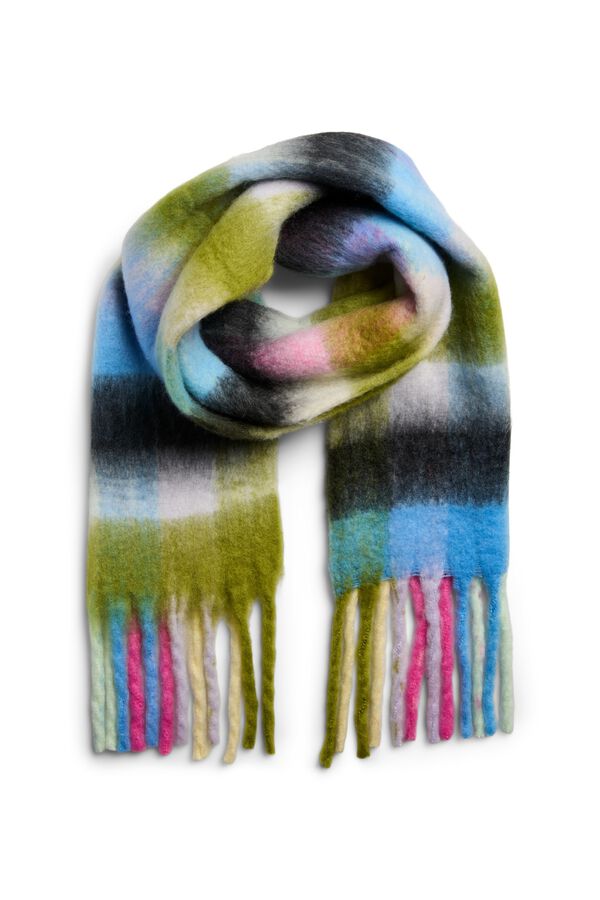 Pieces Langer bedruckter Schal Blau