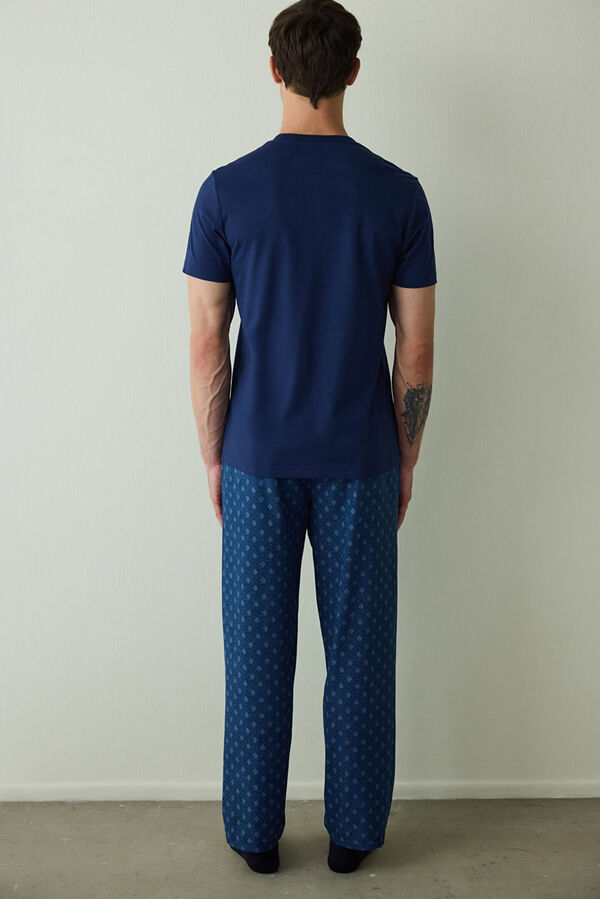 Penti Conjunto de pijama de manga corta de algod&oacute;n "Western" para hombre azul