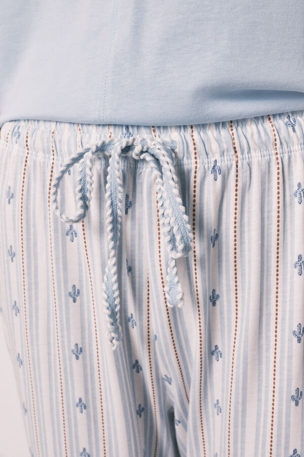 Women'secret Blue cotton capri pyjamas blue