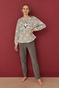 Womensecret Fleece-Pyjama 101 Dalmatiner Grau Grau