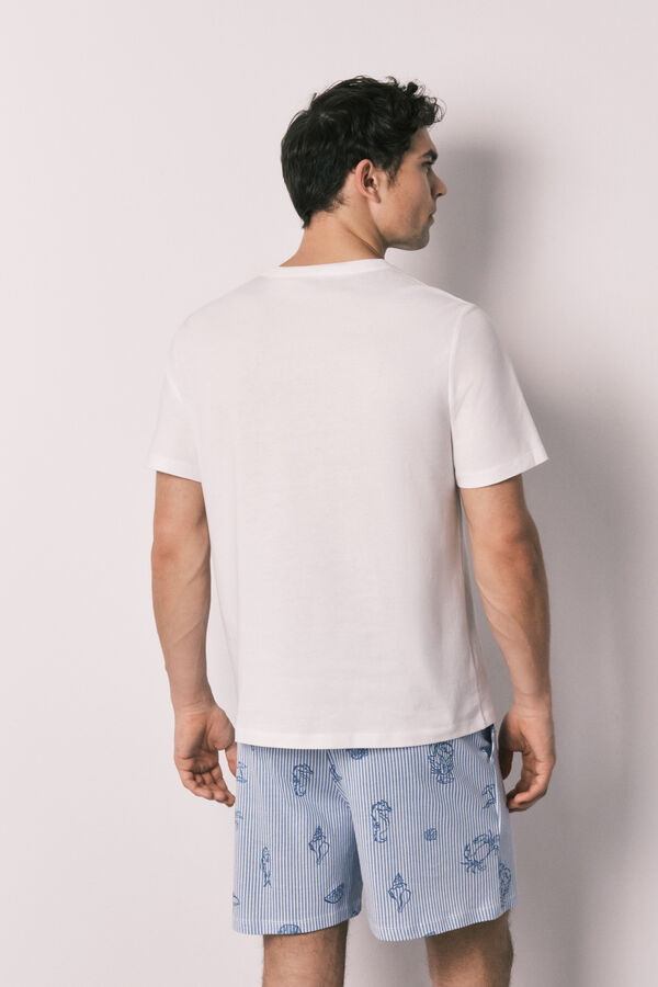 Women'secret Men's cotton short pyjamas Family Collection beige