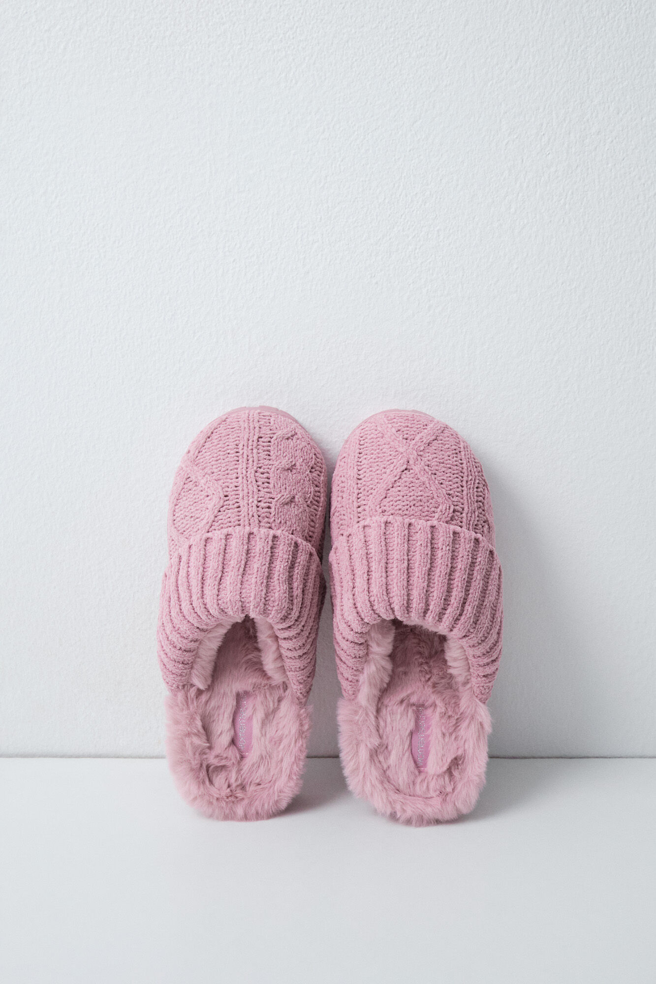 Women'secret Pantoufles en maille rose