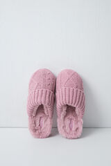 Women'secret Pantoufles en maille rose rose