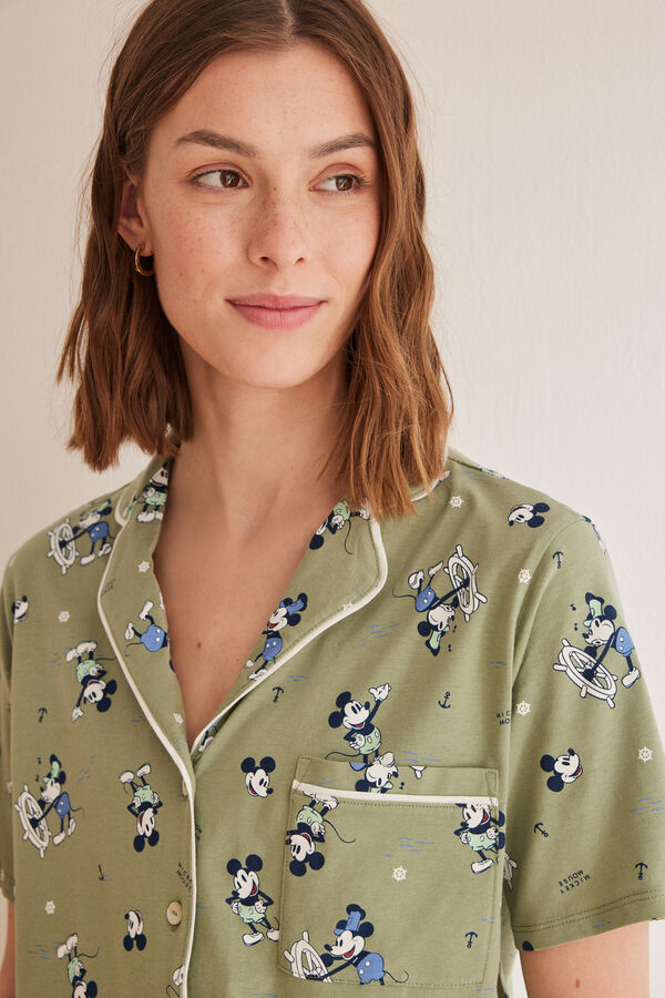 Womensecret Pyjama chemise 100 % coton Mickey Mouse vert