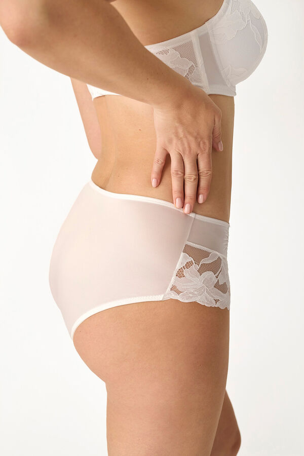 Promise Braga culotte alta encaje floral blanco marfil