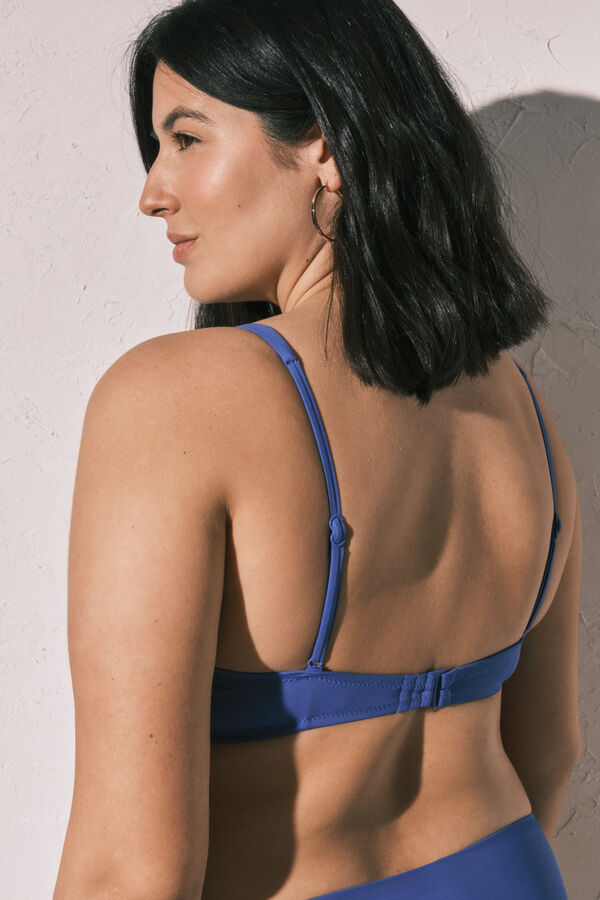 Women'secret Blue Top bikini orizontal cu armătură blue