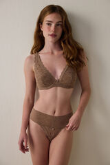 Penti Sujetador minimizador sin relleno con aros Donna Lace. nude