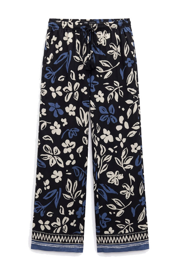 Women'secret Blue floral print long trousers blue