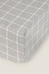 Textura Len&ccedil;ol justo de flanela de algod&atilde;o xadrez cinzento