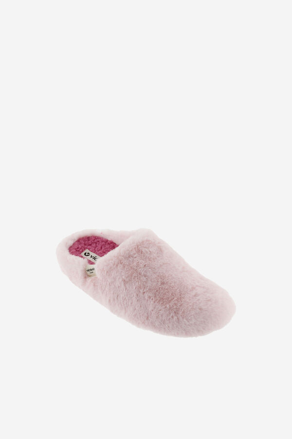 Womensecret Victoria Norte Soft fur house slippers with soft fur interior insole blue