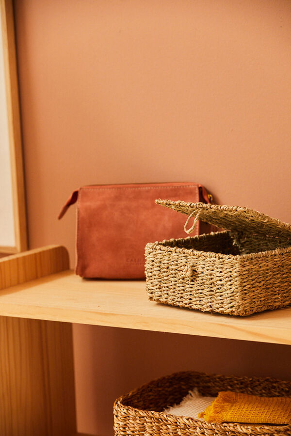 Calma House Handgefertigte Seegrasbox mit Catola- Verschluss Nude