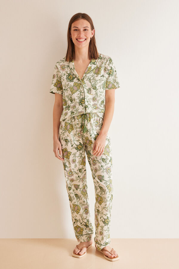 Womensecret 100% Cotton Eastern classic pyjamas  green