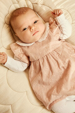 Womensecret Vestido bordado de bebé niña sin mangas con detalle volantes rosa