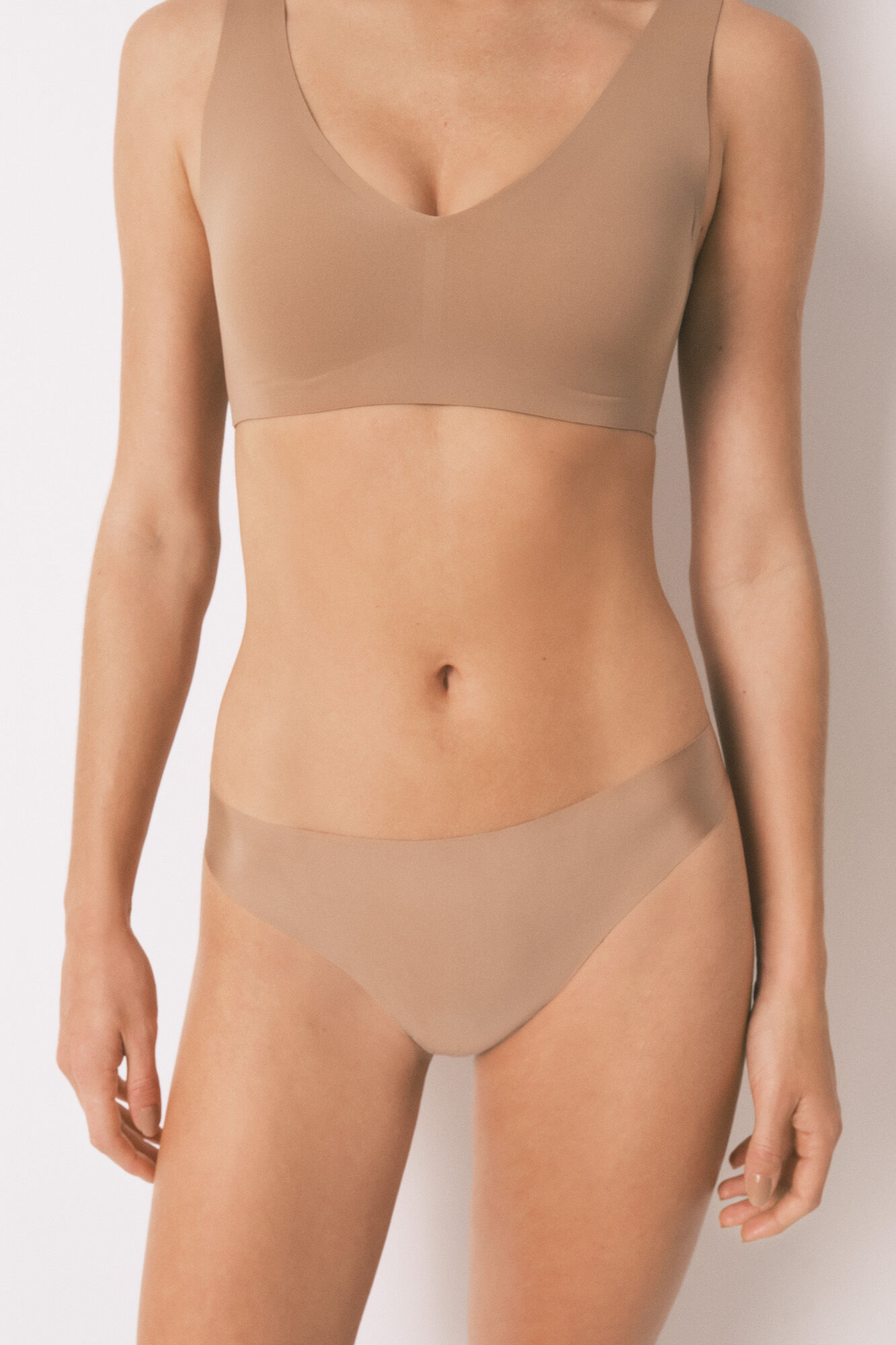 Women'secret Culotte beige classique &agrave; coupe &eacute;pur&eacute;e