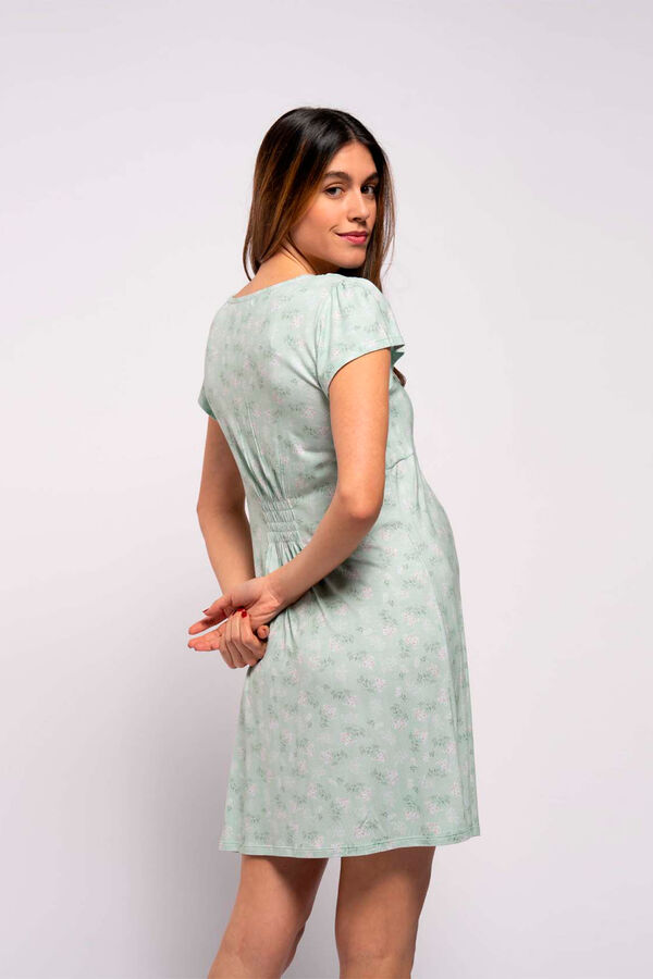 Womensecret Bouquet print nursing short-sleeved nightgown vert