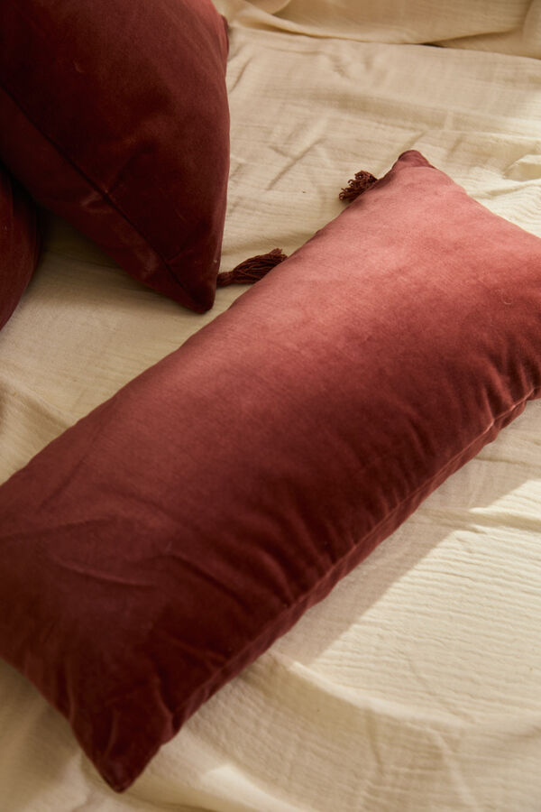 Calma House Samt Kissenbezug aus Hülle in Erdtönen Rot