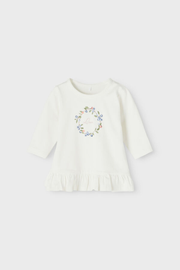 Womensecret Baby girl's flounced T-shirt  fehér