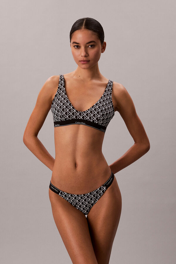 Calvin Klein Printed hip bikini bottoms grey