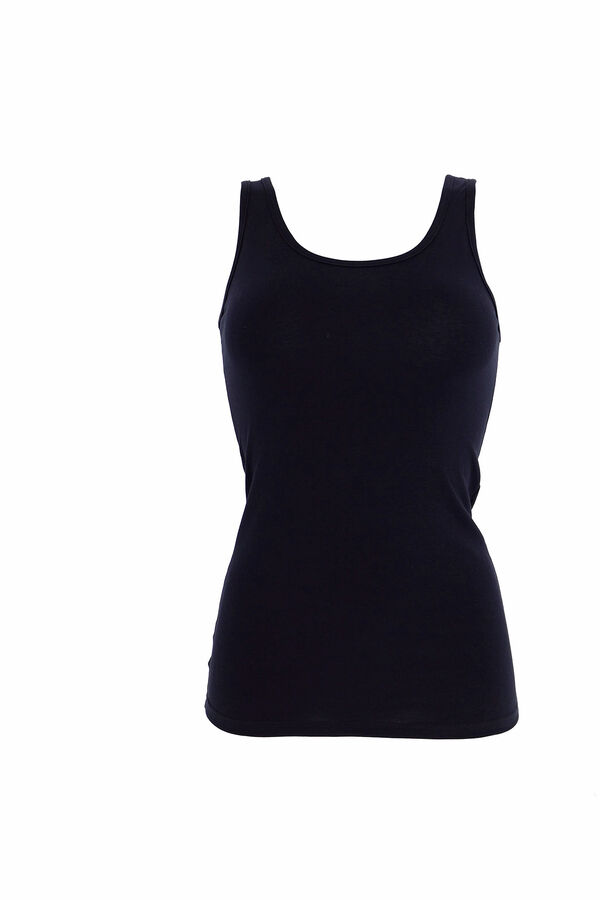Womensecret Camiseta termal de mujer tirante ancho black
