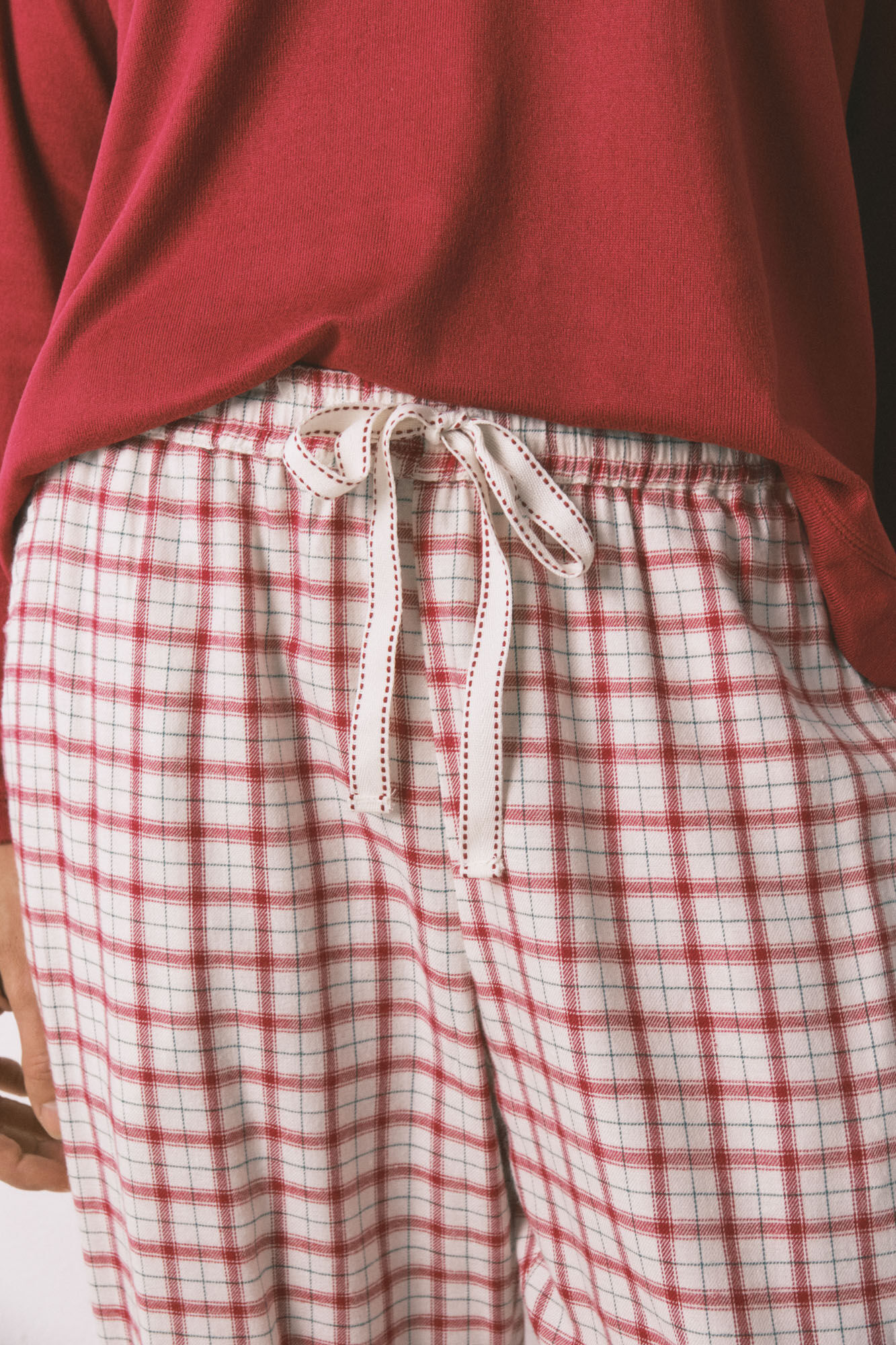 Women'secret Cal&ccedil;as compridas de estampado xadrez branco