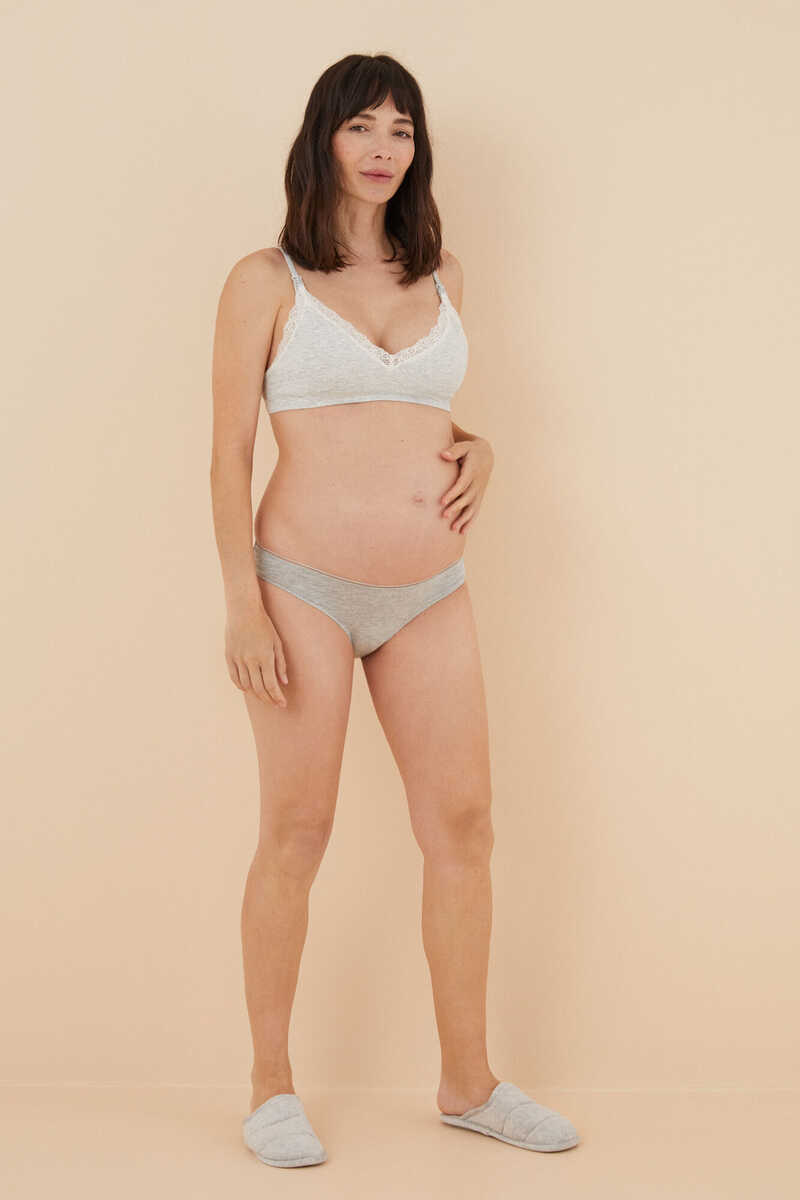 Womensecret Grey cotton maternity bra top grey