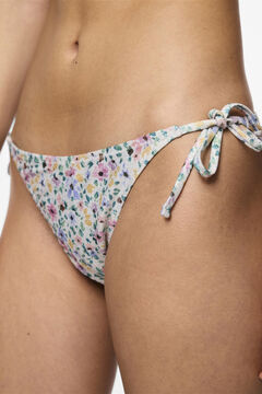 Womensecret Bikini bottoms in a floral print with side ties. marron