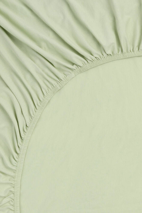 Womensecret Cotton jersey-knit fitted sheet green
