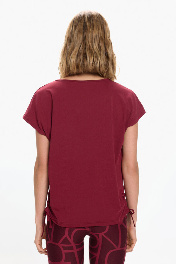 Only Play T-shirt manga curta com franzido rosa