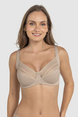 Leonisa Sujetador de buen cubrimiento ideal para pecho pesado Natural Support beige