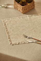 Calma House Mantel individual de lino y algod&oacute;n beige Arga beige