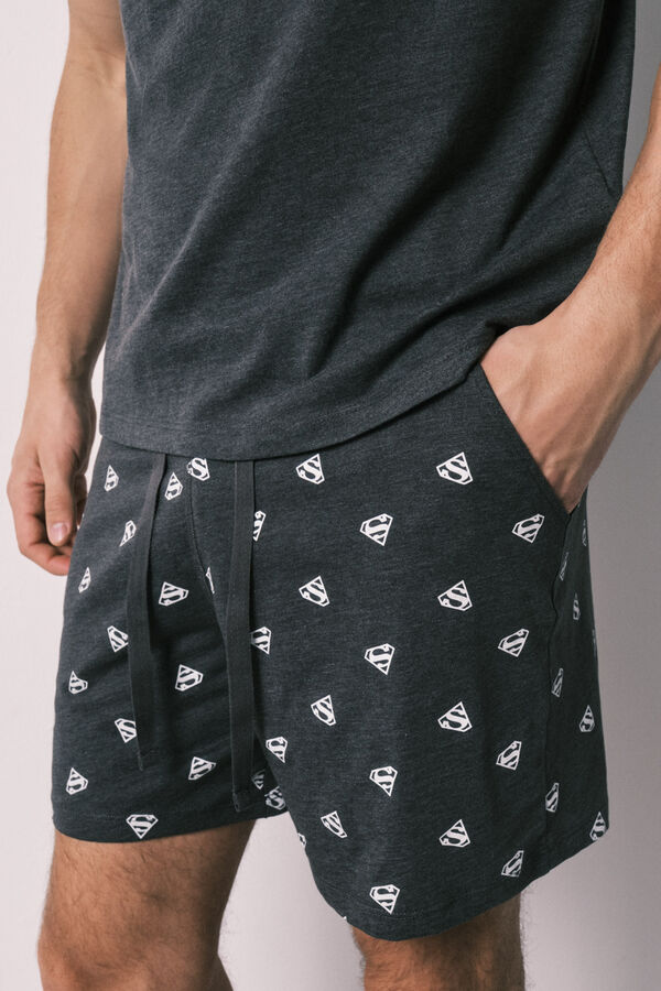 Women'secret Cotton men's short pyjamas SUPERMAN grey