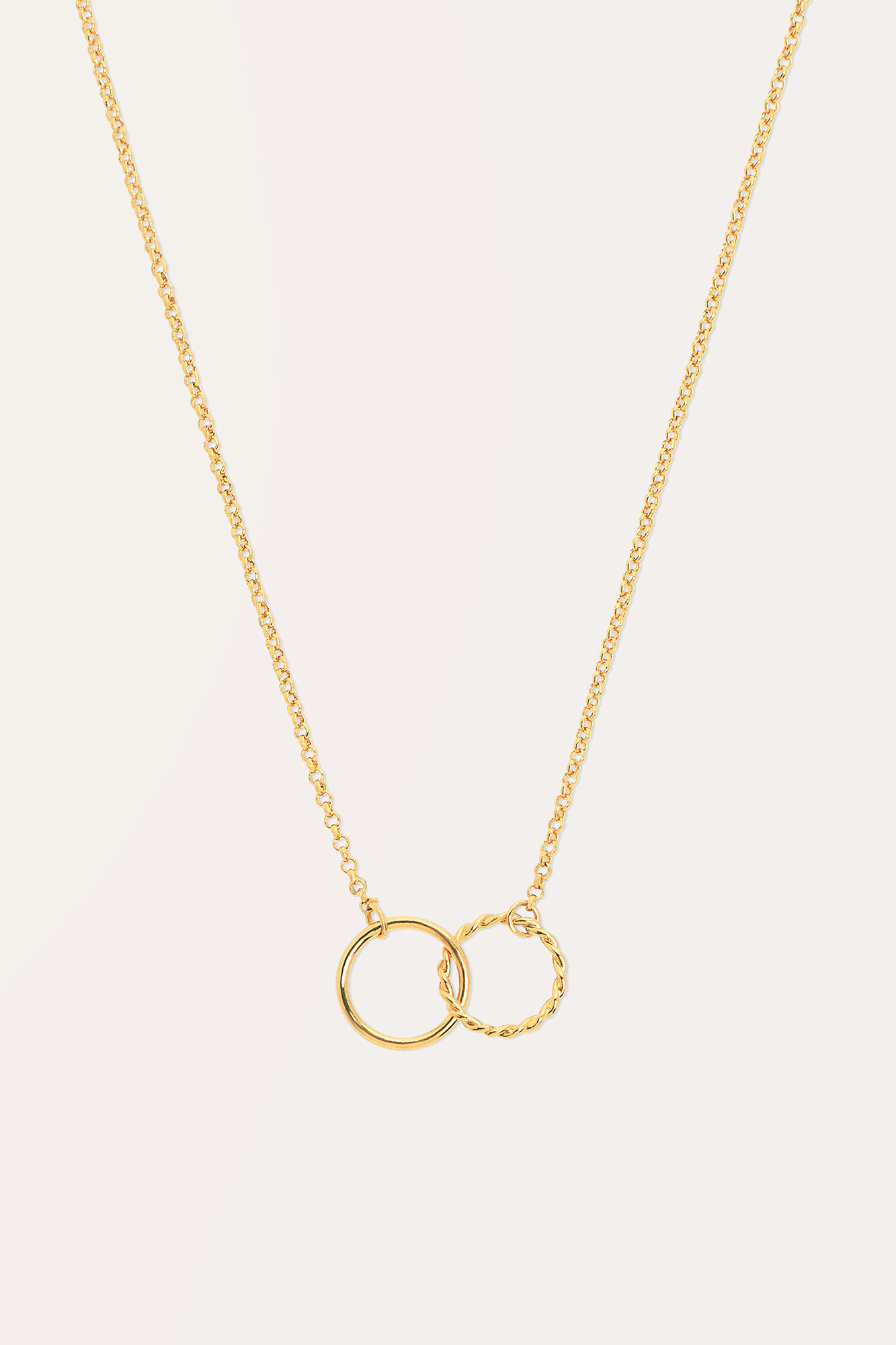 Singularu Circles Twist vergoldete Halskette