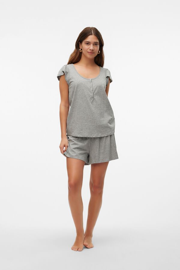 Mamalicious Pack of 2 maternity and breastfeeding vest tops grey