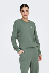 Only Play Sudadera deportiva cuello redondo verde