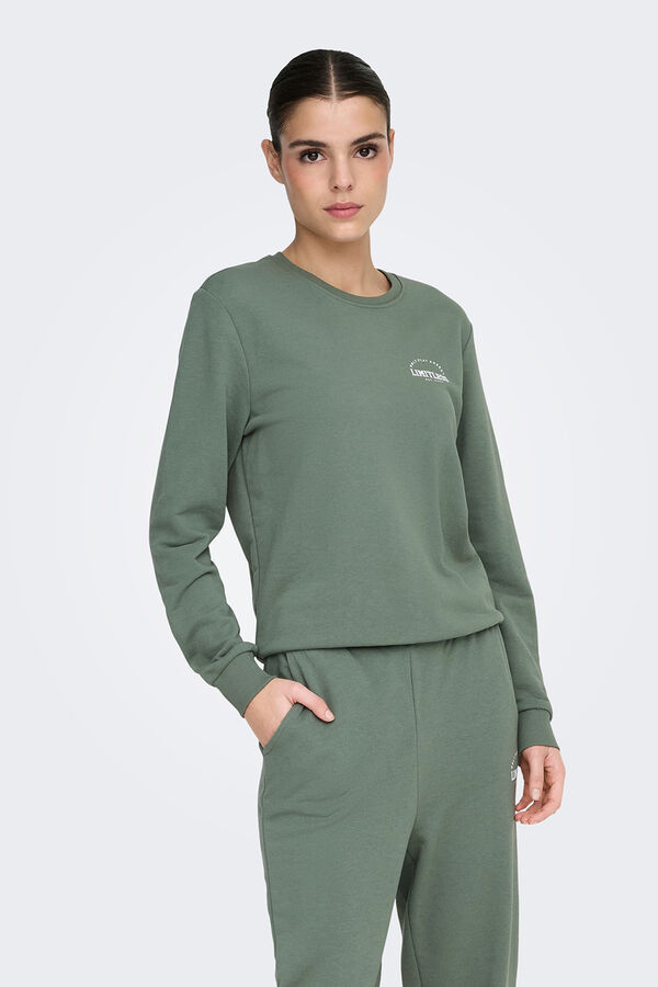 Only Play Sudadera deportiva cuello redondo verde