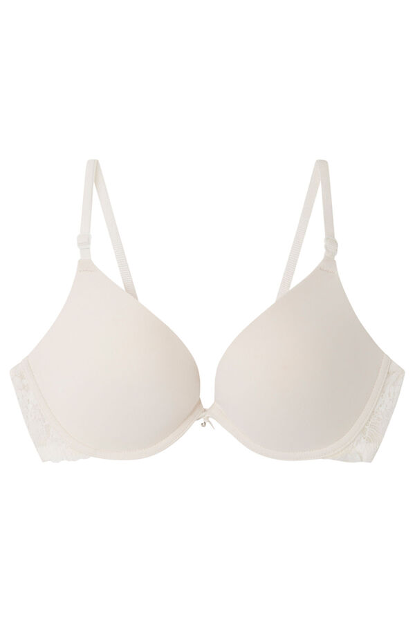 Womensecret GORGEOUS White tulle microfibre and lace push-up bra 