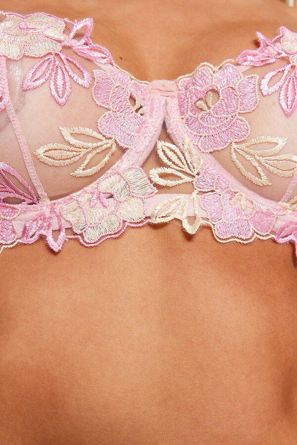 Trendyol Conjunto de roupa interior sem renda bordada rosa  rosa