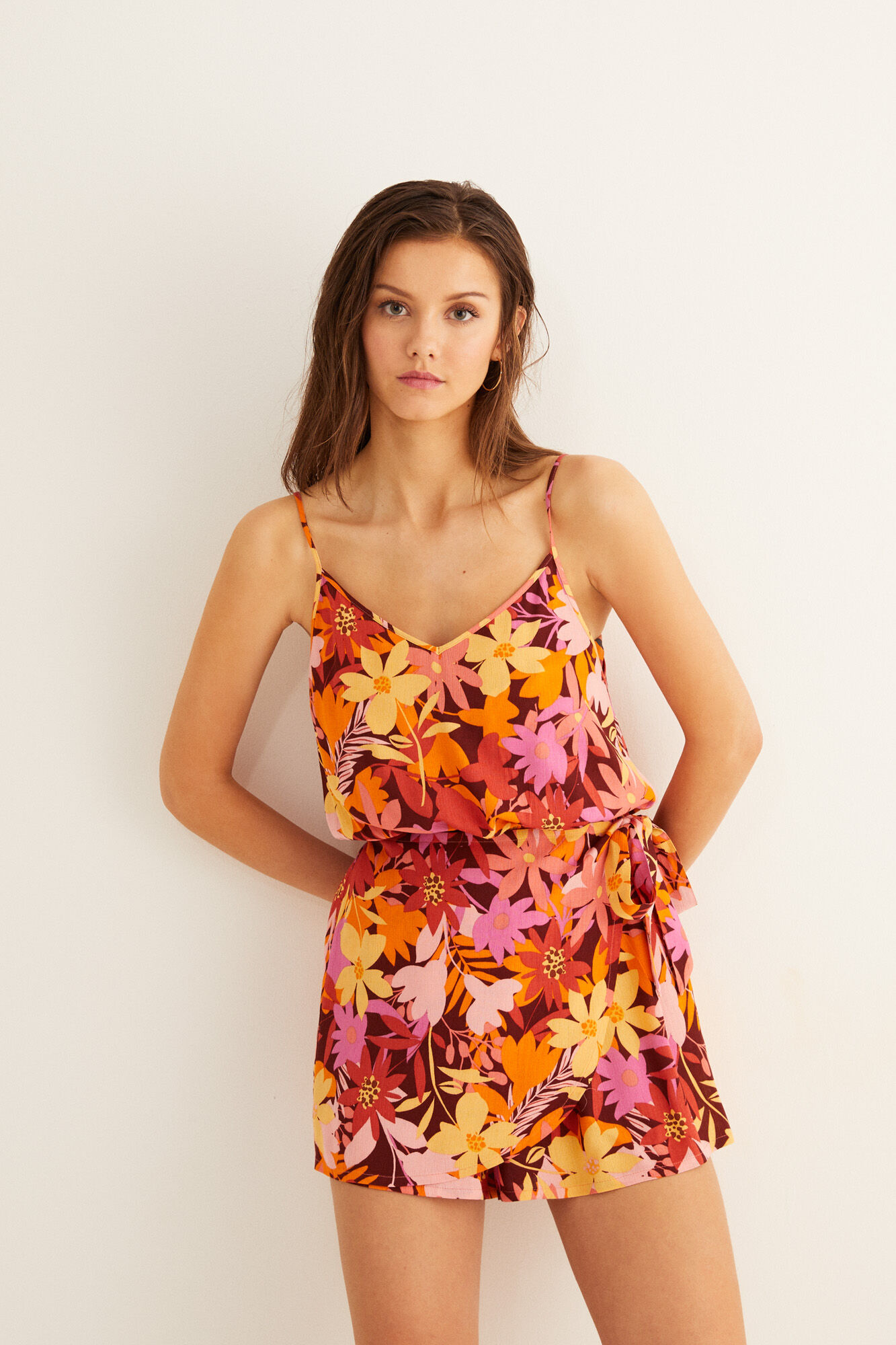 short floral jumpsuit