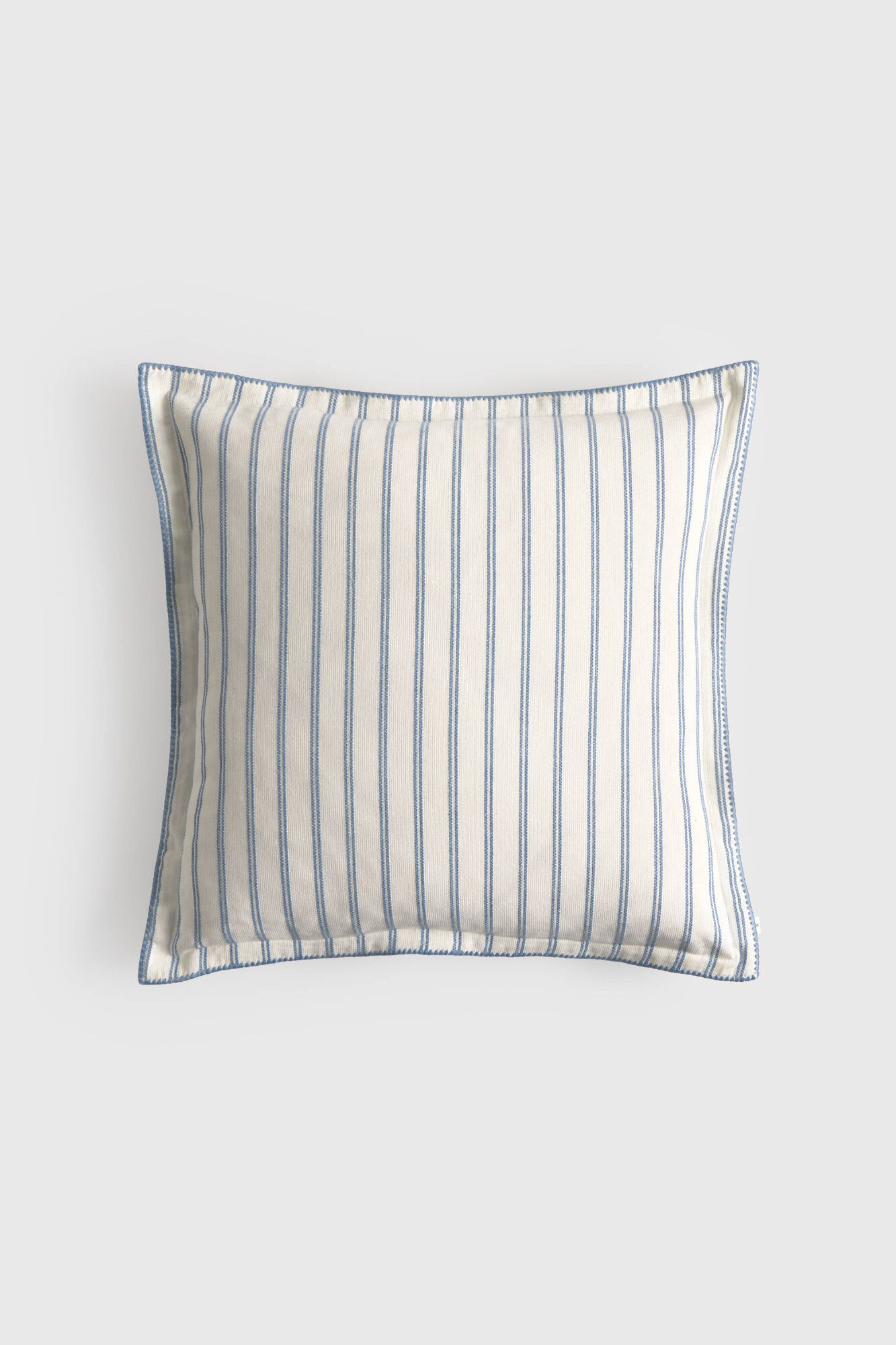 Textura Funda coj&iacute;n algod&oacute;n rayas acabado bordado