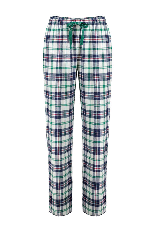 Pantalón pijama cuadros 100% algodón azul