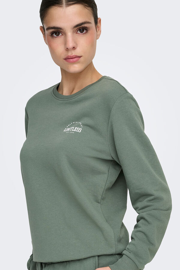 Only Play Sudadera deportiva cuello redondo verde