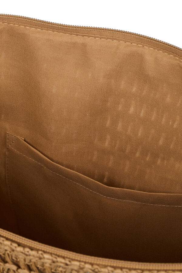 Roxy Bolso rafia playa asas y texto beige