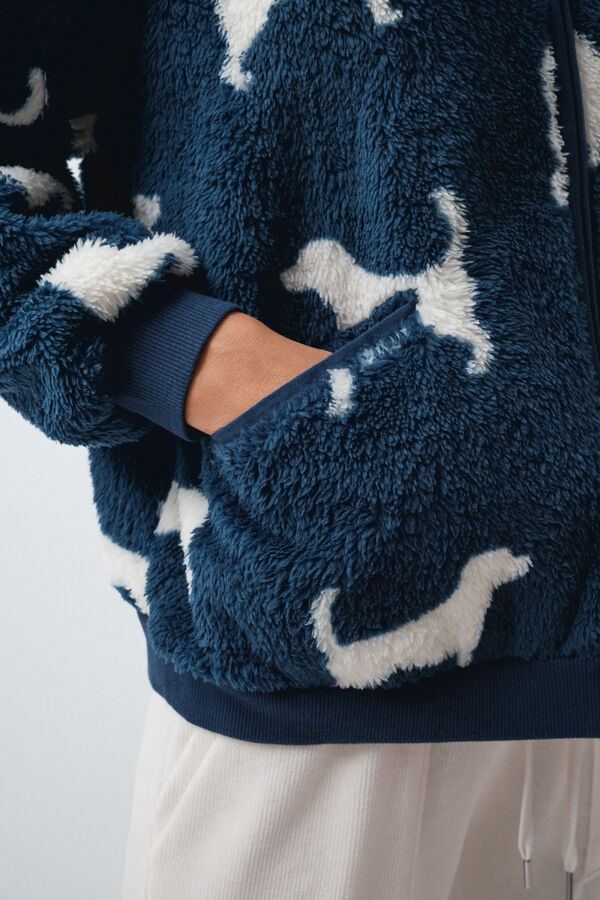 Women'secret Blue fluffy dog jacket blue