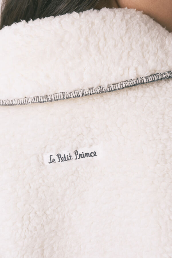 Women'secret Robe de chambre courte en sherpa imprim&eacute; Le Petit Prince blanche blanc